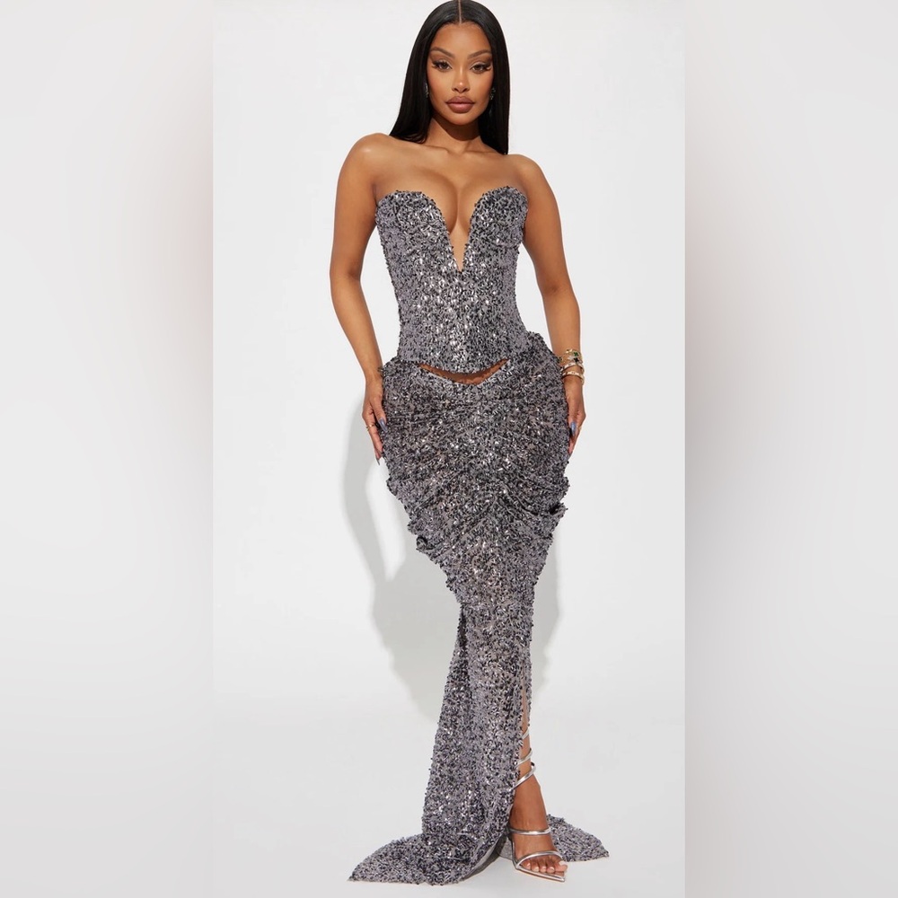 Stunning Silver Sequin Gown